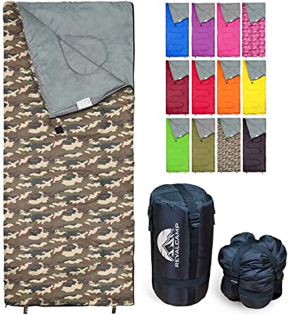 REVALCAMP Sleeping Bag Indoor & Outdoor Use. Great for Kids, Boys, Girls, Teens & Adults. Ultralight and Compact Bags are Perfect for Hiking, Backpacking & Camping -  Navy Seal Style