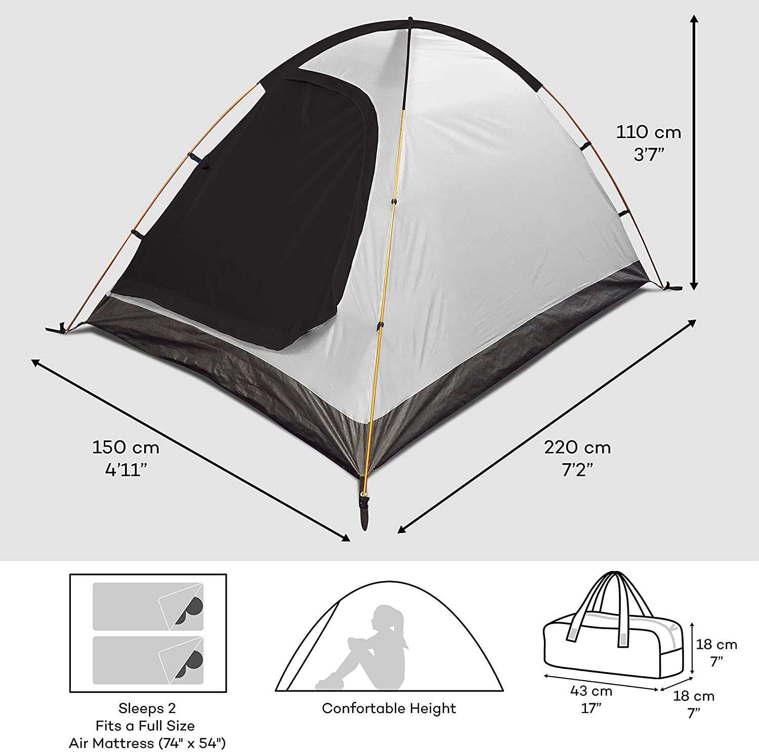 3-in-1 Camping Tent - Waterproof & Windproof